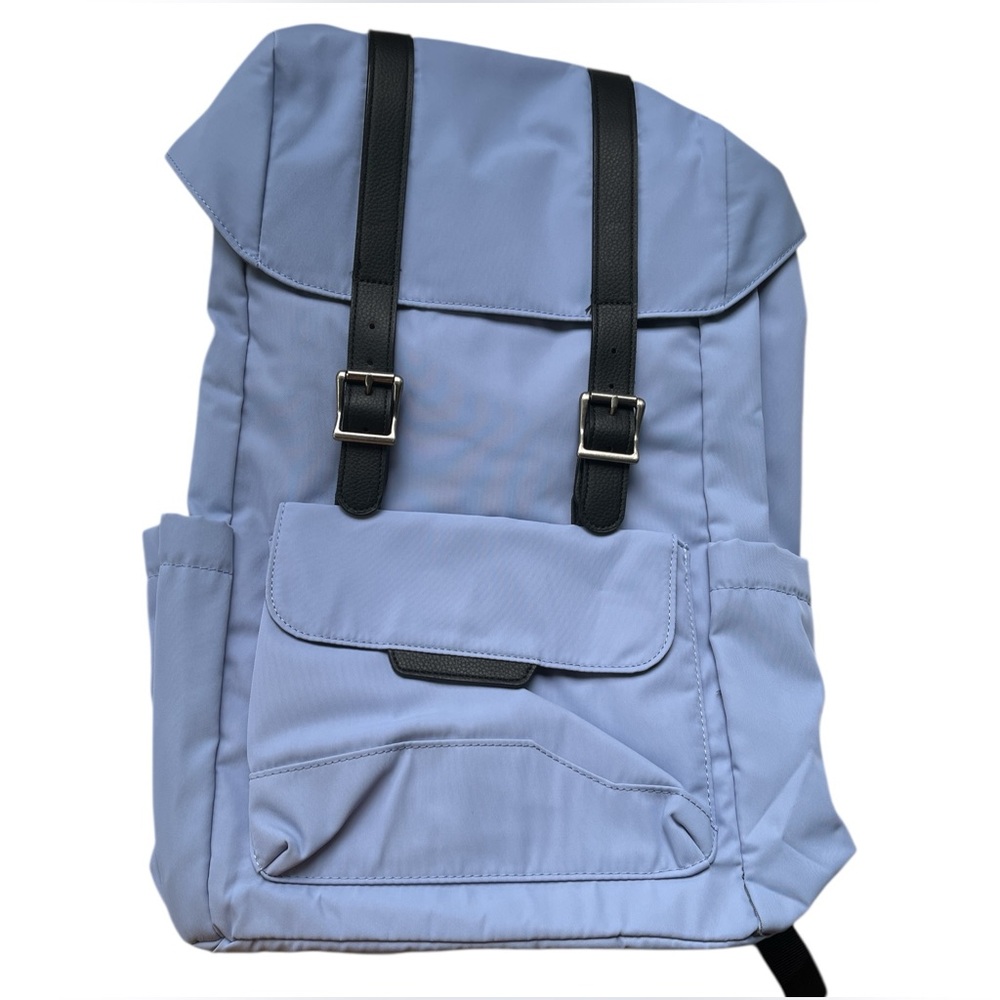 Sleek Blue and Black Travel Backpack with Adjustable Straps